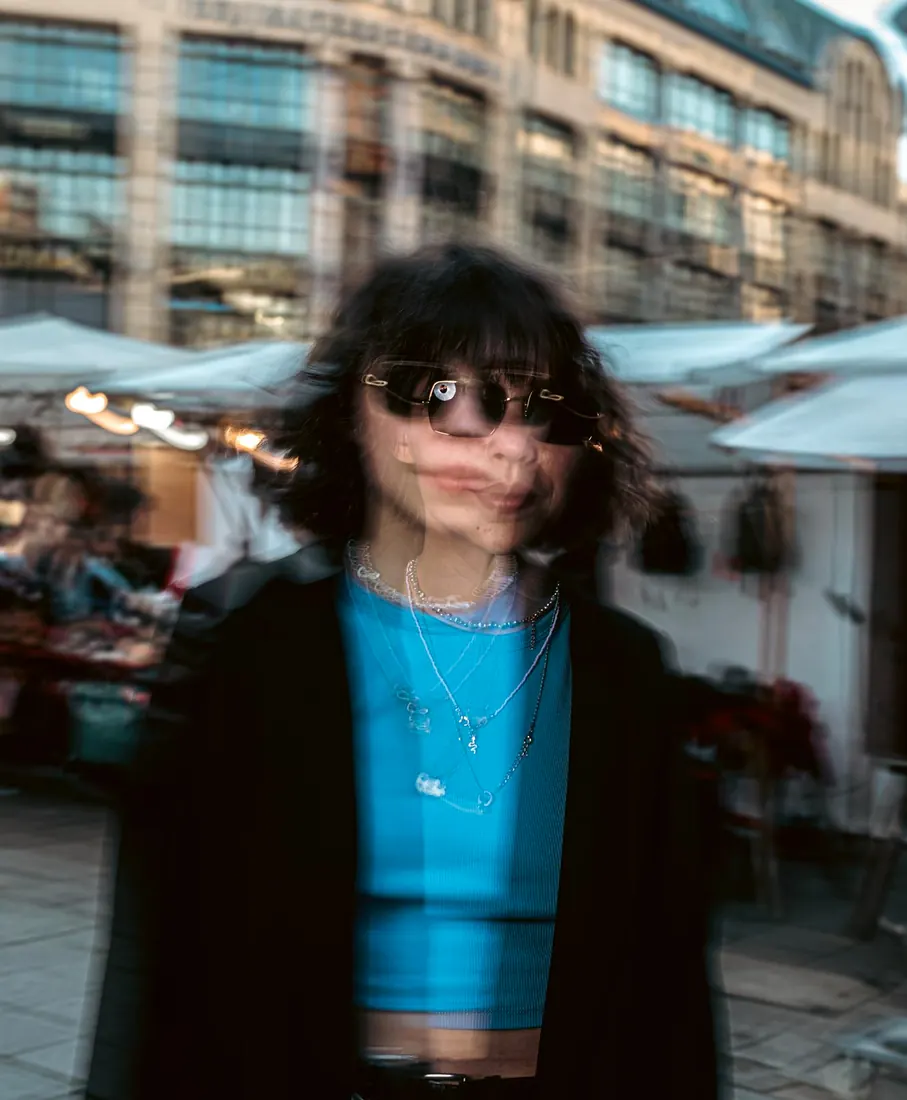 City street in motion blur