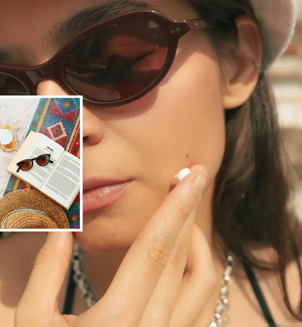 Close-up portrait in tortoiseshell sunglasses